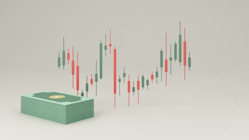 Cryptocurrency Trading Chart with Bitcoin Coins