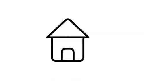 Animated Minimalist Line House Icon Reveal