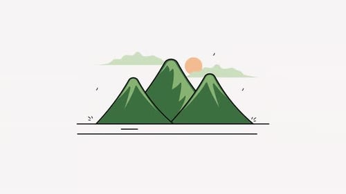 mountain landscape view nature animation video