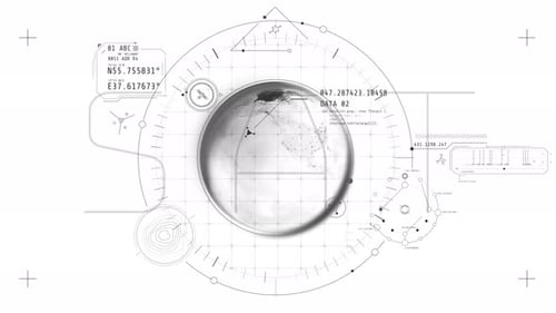 Animation of the HUD Infographics with Planet Earth