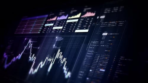 Futuristic Financial Data Interface Animation