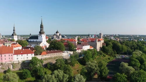 Aerial View of Tallinn's Historic Skyline, Estonia