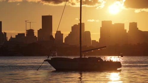 Sunset City At Miami In Florida United States.