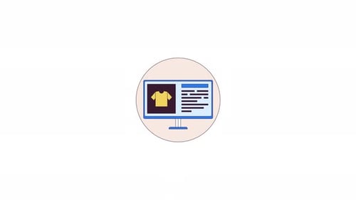 Internet fashion store line 2D object animation