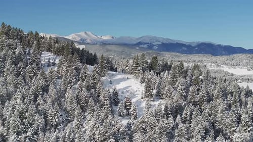 Rocky Mountains Evergreen Colorado first snow fall Mount Blue sky December Christmas winter wonderl