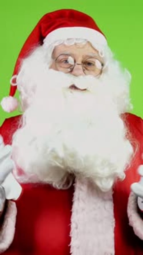 Santa Claus in Front of Green Screen