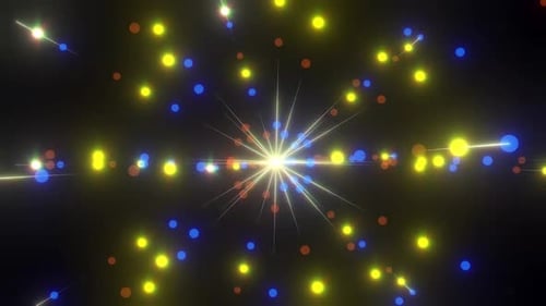 Abstract Hyperspace Tunnel Animation with Glowing Lights and Particles