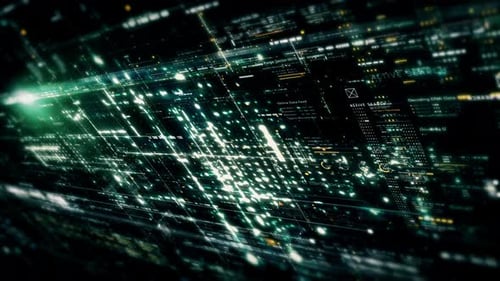 Futuristic Data Matrix Simulation HUD Screen Background 08