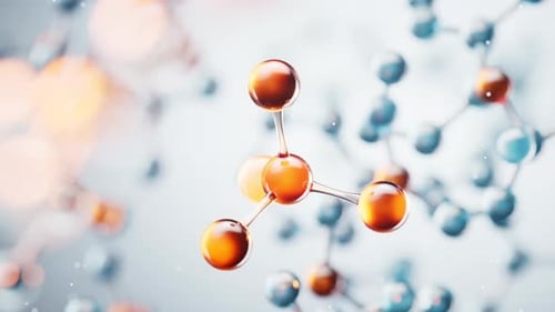 Abstract 3D Molecular Structure Rotation for Science Technology Background