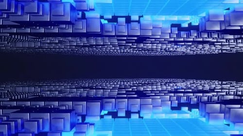 Boîte à cubes numérique, formes géométriques, fond, abstrait, numérique