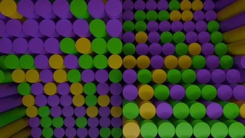 Mardi Gras Festive Purple Green Gold Cylinder Pattern Animation Design