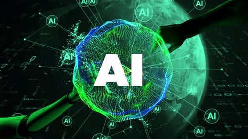 AI Binary Technology Artificial Intelligence Network Hi Quality Animation