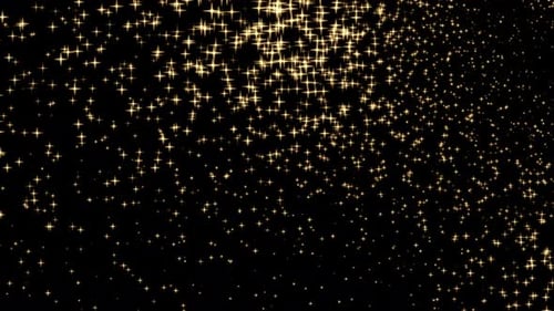 Golden Glittering Star Particles Flowing Elegant Background Loop