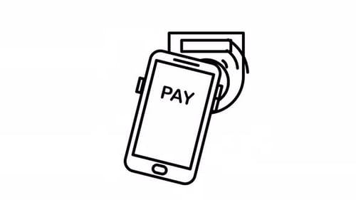 Approved Mobile Payment Line Art Animated Looping Video Alpha Channel Icon