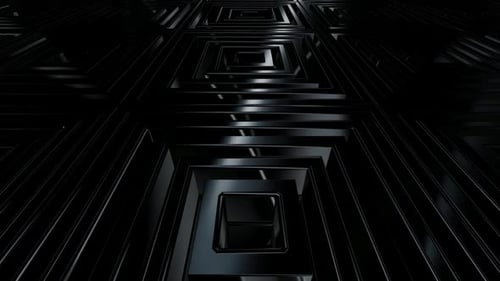 Endless Loop of Dark Geometric Squares Tunnel