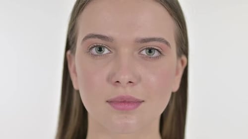 Young Woman Face Close Up Portrait
