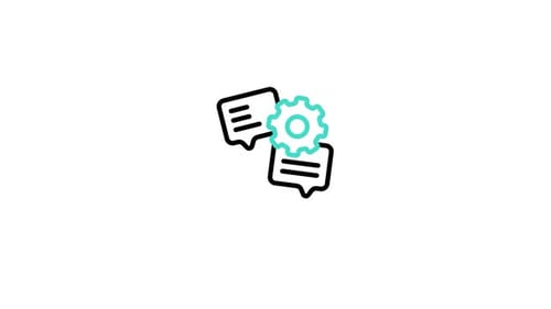 Animated Flat Design Communication Gear Icon