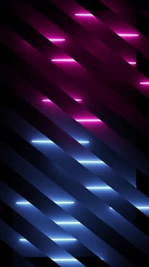 Abstract Vertical Neon Glowing Lines Motion Background