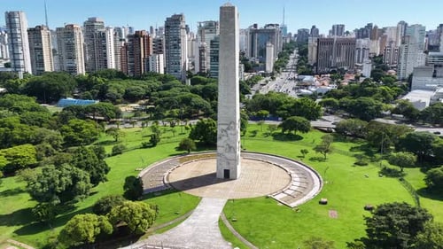 Obelisk Monument in downtown Sao Paulo in Brazil.