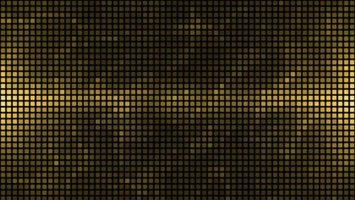 Golden Pixel Grid Light Pattern Background Loop
