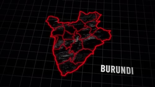Futuristic Burundi Map with Glowing Borders Reveal
