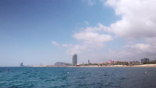 Zoom Out of Barcelona Coastline