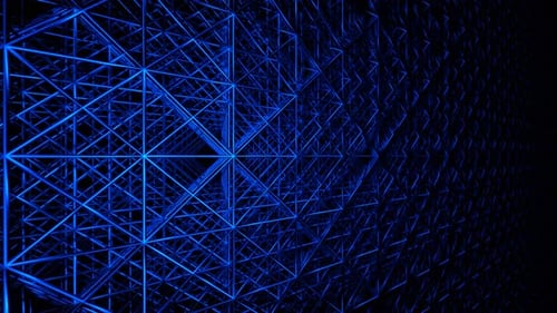 Side Movement On Blue Blurred Grate Background Vj Loop In 4K