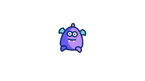 Cute Cartoon Purple Monster Wiggling Animation