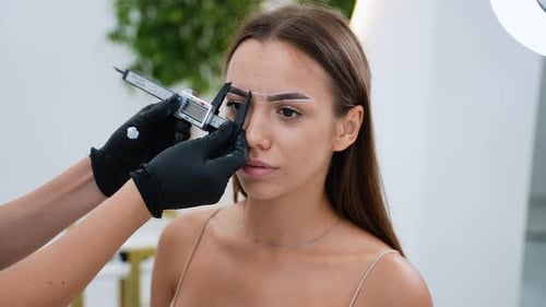 Eyebrow Mapping with Caliper for Permanent Makeup Accuracy