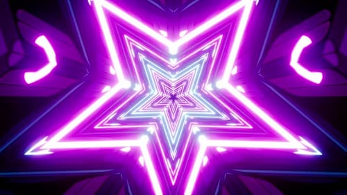 Glowing Retro Star Light Vj Loop