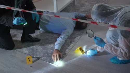 Investigators Examine Crime Scene in Home