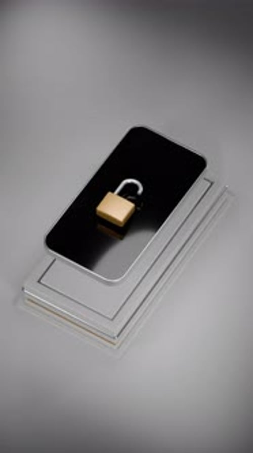 Lock Closing on Mobile Security Concept