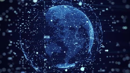 Digital Global Network Data Connection Background