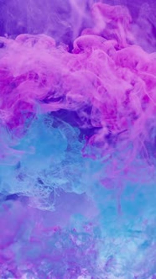 Abstract Swirls of Purple and Blue Ink