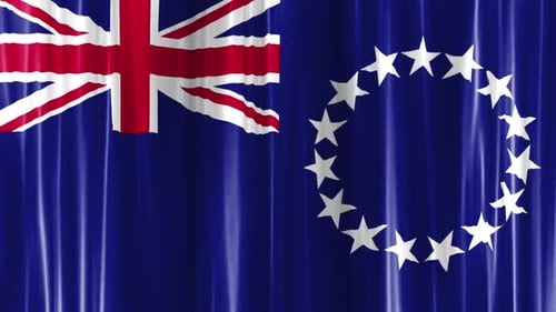 Cook Islands Flag Waving Animation