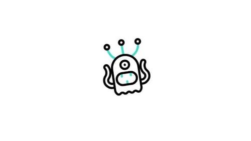 Animated Line Art Alien Monster Icon Loop