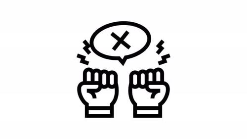 animación de iconos de línea de demostración