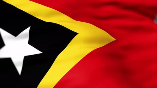 Timor-Leste National Flag Waving Loop Animation