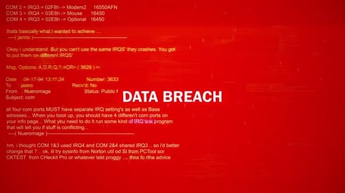 Data Breach Warning Text On Hacking Background Screen