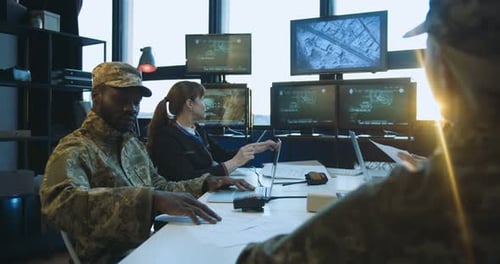 Florida USA 2022020 Troops Conference Concept Male and Female Mixedraces Soldiers and Generals