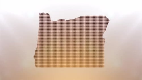 Geometric Grid Reveal of Oregon State Map with Light Sweep