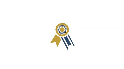 Flat Design Gold Award Ribbon Reveal Animation