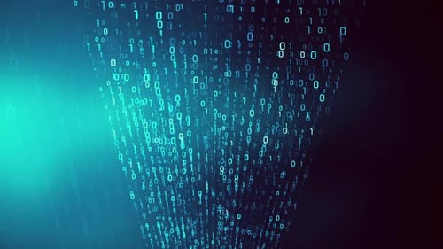 the code of a computer program in virtual space. Technology interface Computer data Digital screen