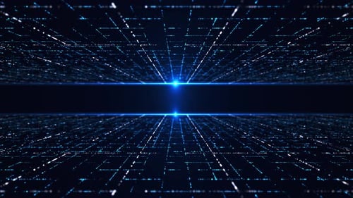 Futuristic Digital Grid Data Network Background Loop