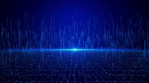 Digital Cyberspace with Particles and Digital Data Network Connections Concept Application