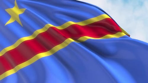 Democratic Republic of Congo Flag Waving in Wind
