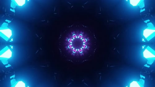 VJ Loop Flashing Neon Lights Tunnel 4K