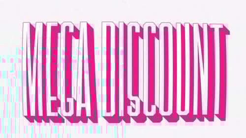 Kinetic Typography Animated Text for Mega Discount Sales Promo