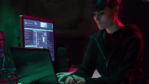 Hackers Breaking Server Using Multiple Computers and Infected Virus Ransomware Cybercrime