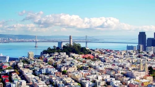 San Francisco Bay Bridge Drone View